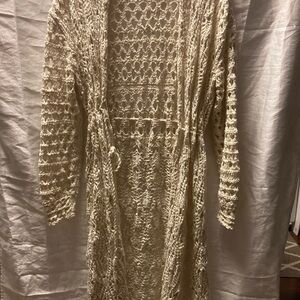 Free People Ivory Crochet Knitwear